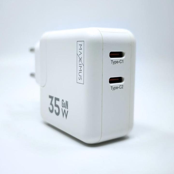 Image du produit Maxximus MX Burst GaN PD 35W Wandladegerät, 2x USB-C + PD 65W C/C Kabel, WEISS (35 W, 2 ports)