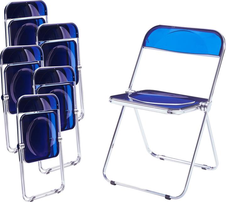 Actual product image En.Casa Klappstuhl Pornainen 6er Set Dunkelblau, transparent