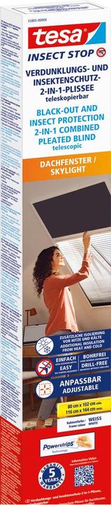 Produktbild tesa Insektenschutz 2-in-1-Plissee - Rollo und Fliegengitter für Dachfenster ohne Bohren