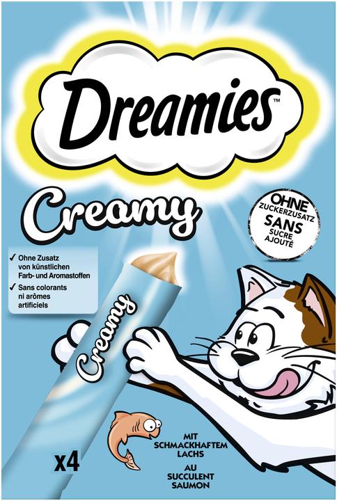 Dreamies Creamy Snacks Lachs 4 x 10g (Adult, 4 Stk., 40 g)