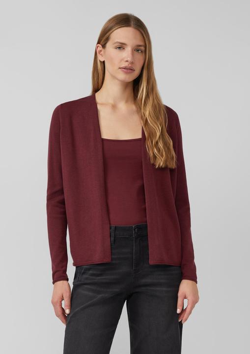 Produktbild s.Oliver Strickjacke Feinstrickjacke mit Rollkante am Saum (40)