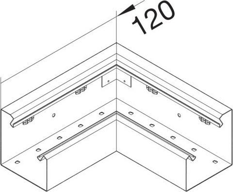 Actual product image Hager BRS1151105U9016 Flat angle up corner trunking 115x110 top.80mm (11.50 cm)
