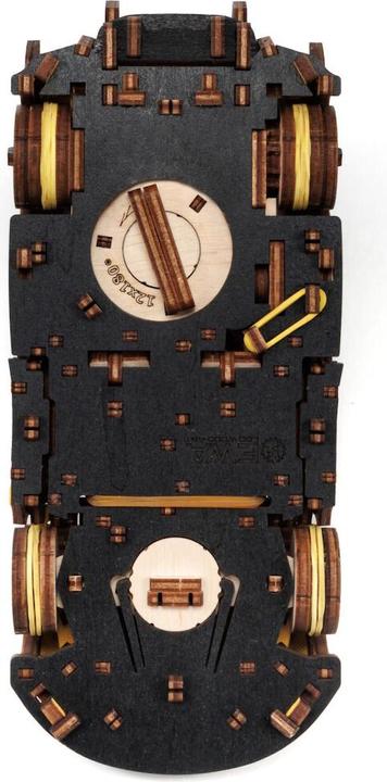 Actual product image Eco Wood Art Mechanical 3D wooden-puzzle - Racing Car -Yellow (237 parts)