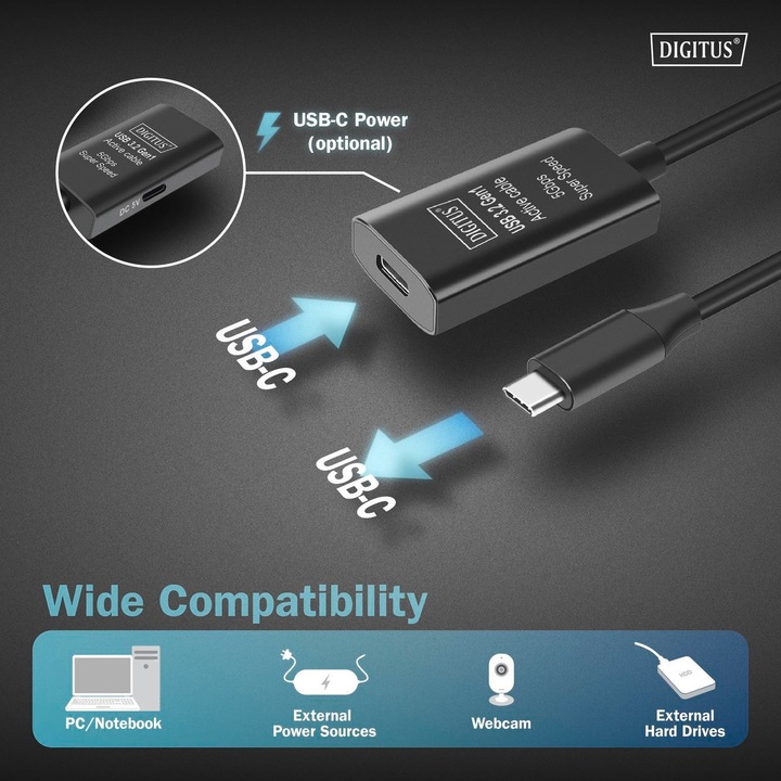 Produktbild Digitus USB C — USB C (5 m, USB 3.2 Gen 1)