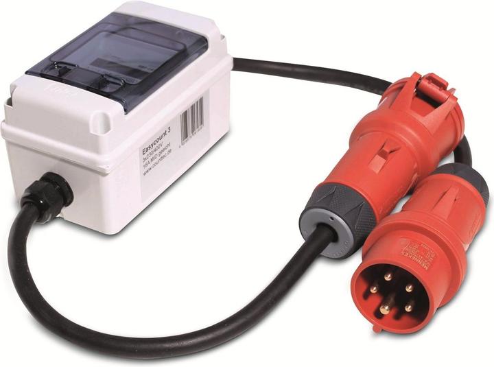 Counttec Drehstromzähler mit CEE Stecker und Kupplung
