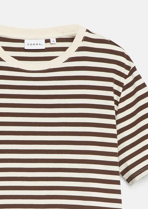 Produktbild Comma Basic Fit T-Shirt mit garngefärbten Streifen (38)