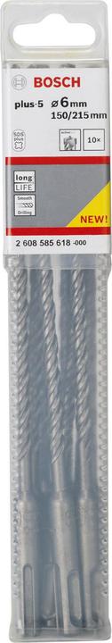 Produktbild Bosch Professional Zubehör Hammerbohrer SDS plus-5, 6 x 150 x 215 mm, 10er-Pack (6 mm)