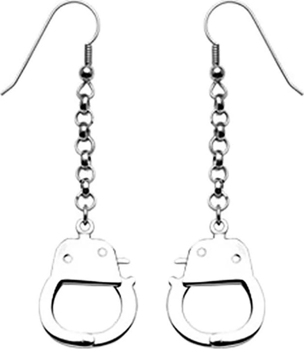 Produktbild Star Piercing Ohrring silber Handschellen (ohne Messing, Chirurgenstahl 316L)