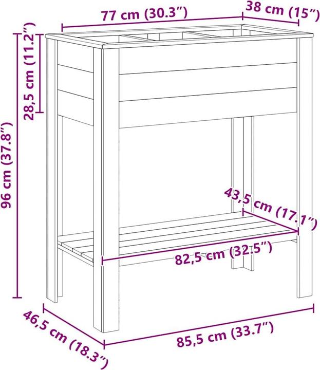 Actual product image vidaXL Holz Pflanzgefäss