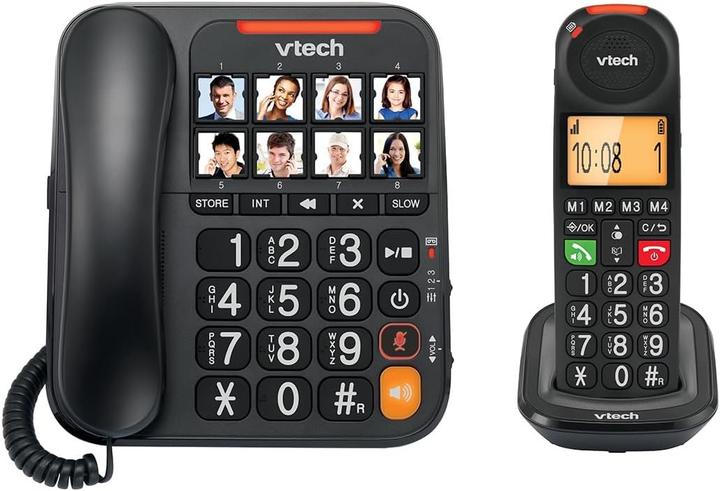 Actual product image VTech Corded Phone with Large Keys and Answering Machine
