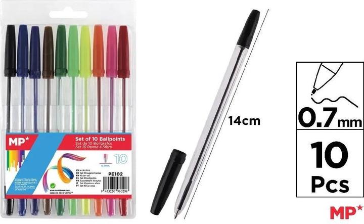 Immagine prodotto Main paper 0,7 mm Kugelschreiber, 10 Farben (Multicolore)