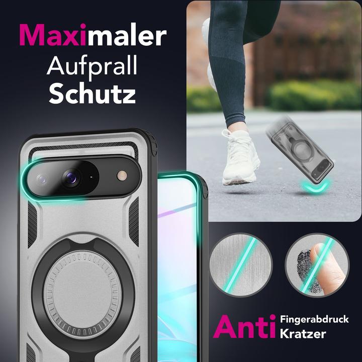 Produktbild Nalia Stormguard - Stabile Panzer Hülle mit MagSafe & 360-Grad Ringhalter - Military Cover (Google Pixel 9)