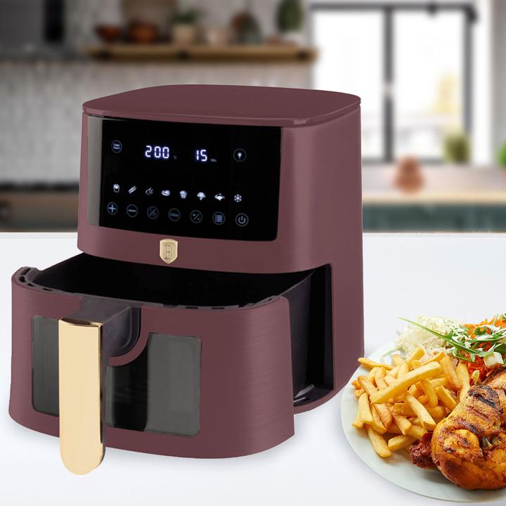 Produktbild BerlingerHaus Heissluftfritteuse mit 8 Kochprogrammen und Warmhaltefunktion, 5l, bordeaux