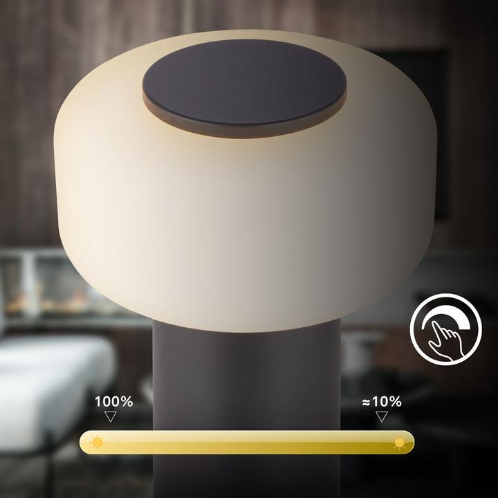 Image du produit Briloner Brilo unplugged JUNA Akku Tischleuchte - Anthrazit (210 lm)