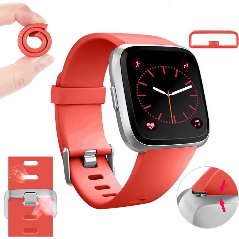 Strap-it Armband (Silikon, Versa 2), Uhrenarmband, Rot