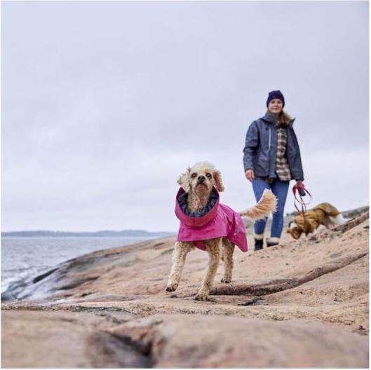 Actual product image Hurtta Monsoon V2 Eco Pink mackintosh, 35 cm (35, Dog coat)