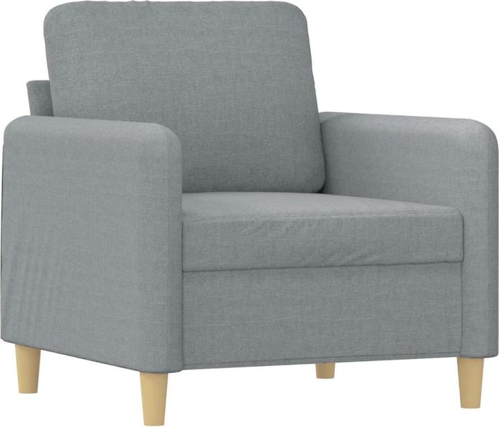 Produktbild vidaXL Sessel mit Hocker Hellgrau 60 cm Stoff,Farbe