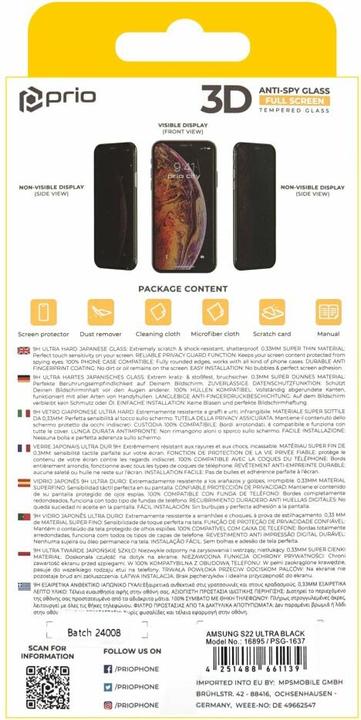 Produktbild prio 3D Anti-Spy Tempered Glass (1 Stück, Samsung Galaxy S21)