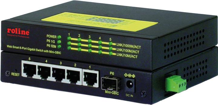 Produktbild Roline Gigabit Ethernet Ind. Switch, 6x (8 Ports)