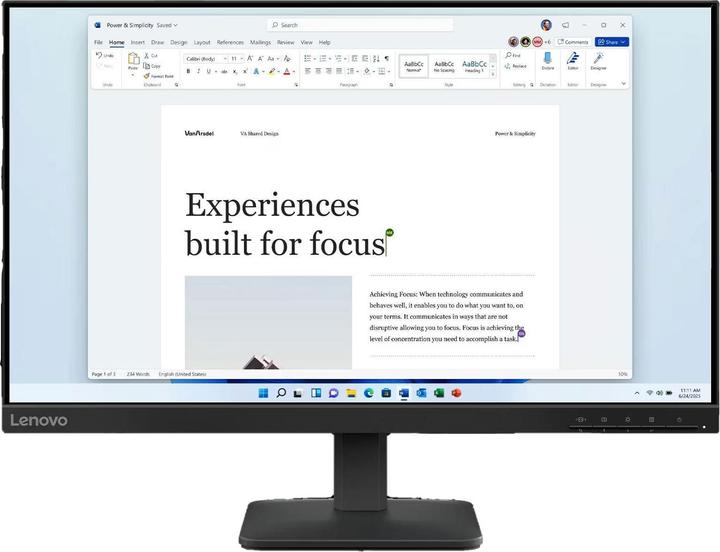 Actual product image Lenovo L24-4e (1920 x 1080 pixels, 23.80")