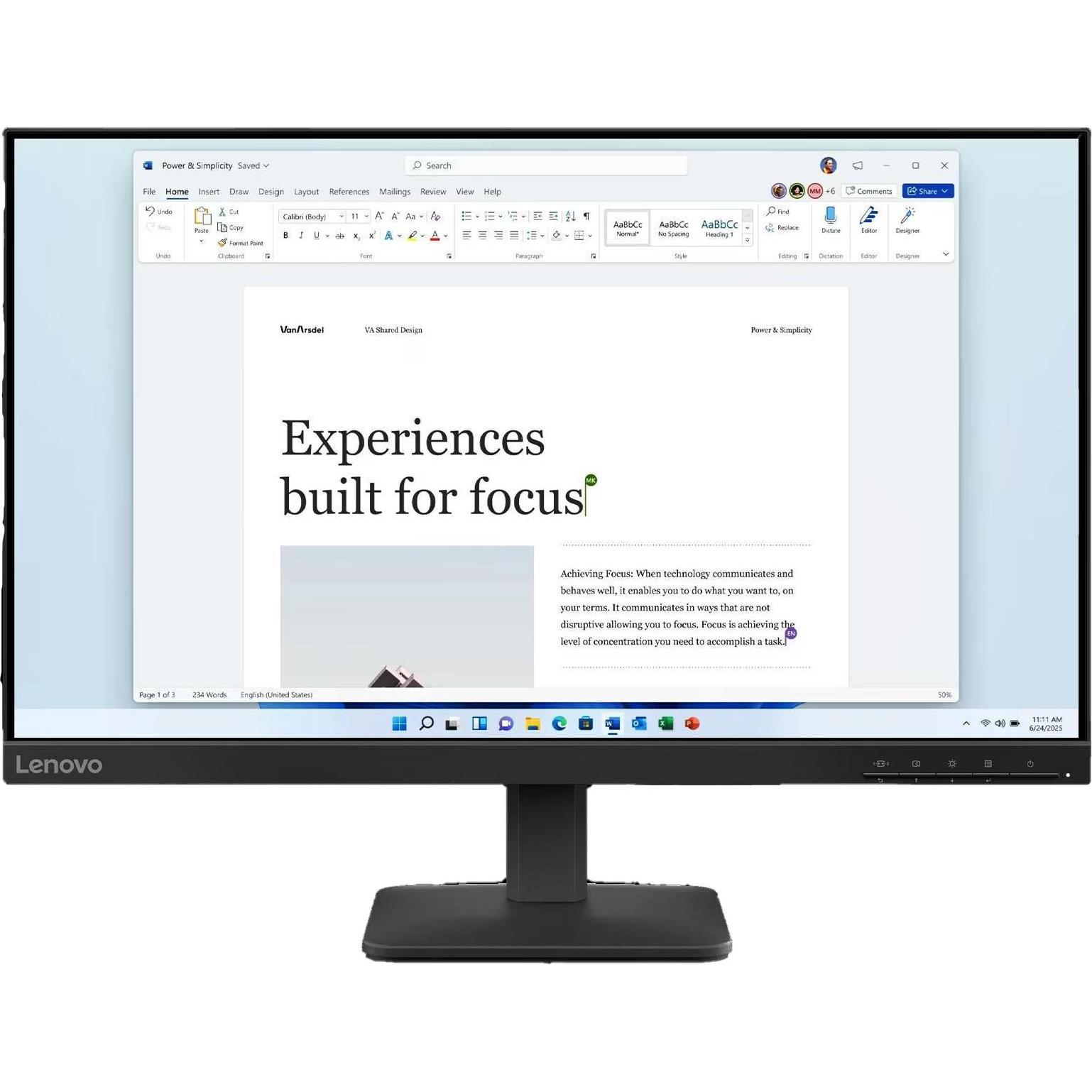 Lenovo L24-4e (1920 x 1080 Pixel, 23.80"), Monitor, Schwarz