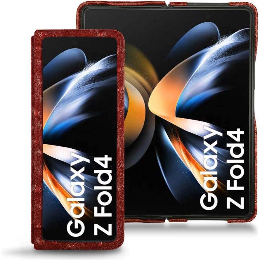 Noreve Lederschutzhülle Samsung Galaxy Z Fold4 (Samsung Galaxy Z Fold4), Smartphone Hülle, Rot