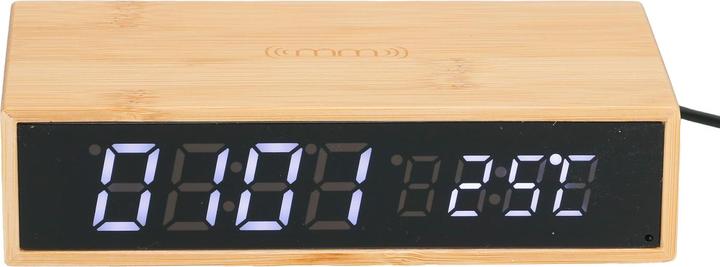 Actual product image Mikamax Bamboo Wireless Charger Clock (15 W)