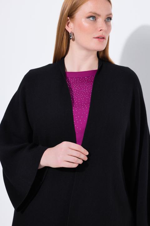 Produktbild Ulla Popken Strickjacke, Fransensaum, ohne Verschluss, Langarm (60)