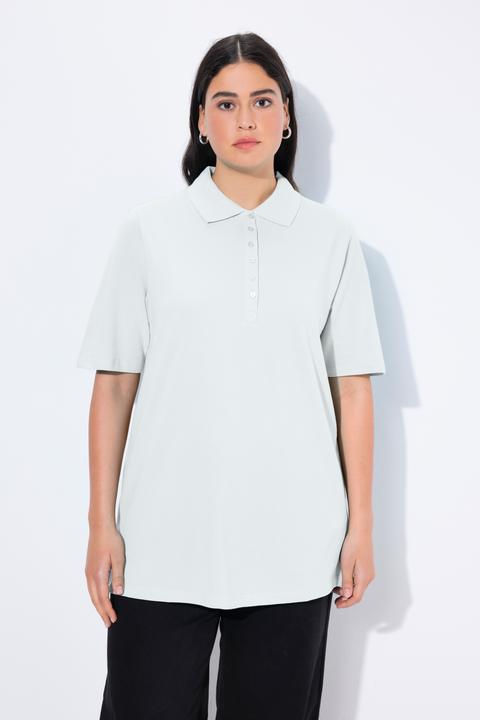 Produktbild Ulla Popken Poloshirt, Piqué, Polokragen, Samt-Knopfleiste, Halbarm (58)