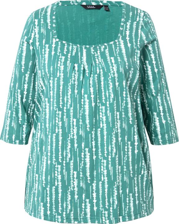 Produktbild Ulla Popken Shirt, Zierfalten, A-Linie, Carree-Ausschnitt, 3/4-Arm (58)