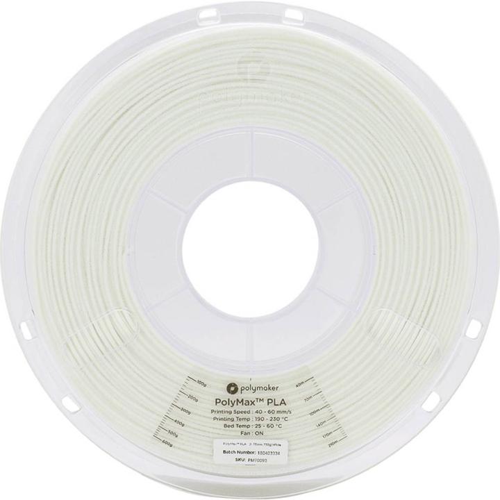 Produktbild Polymaker PolyMax Tough PLA White 2.85mm 750g (Tough PLA, 2.85 mm, 750 g, Weiss)