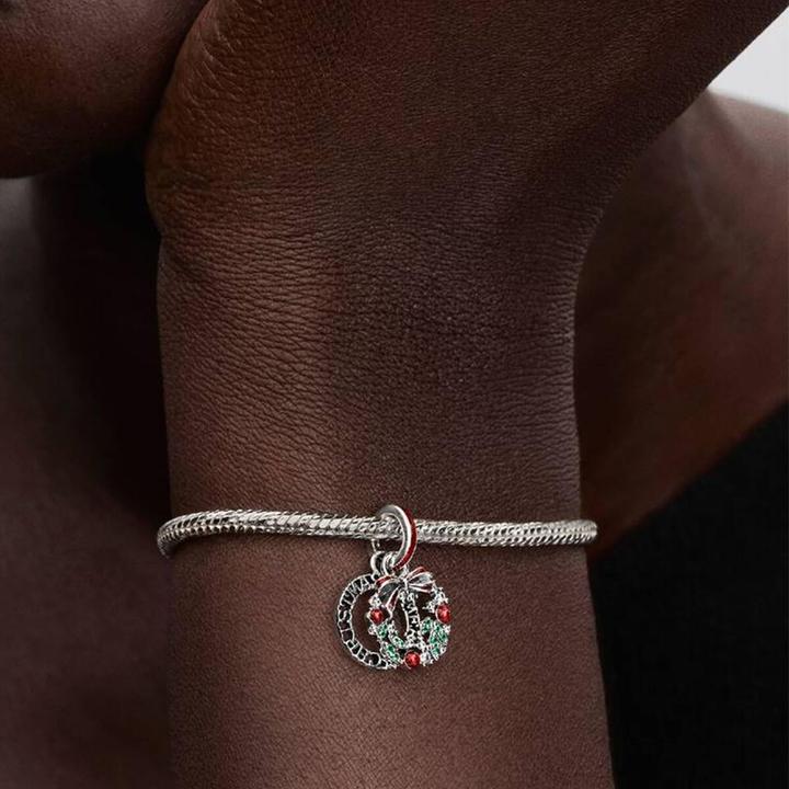 Image du produit Pandora Weihnachtskranz Doppelter Charm (Argent 925, Émail)