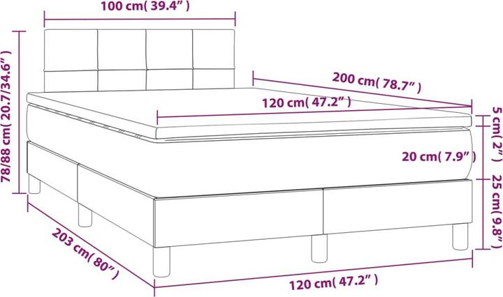 Produktbild vidaXL Boxspringbett (120 x 200 cm)