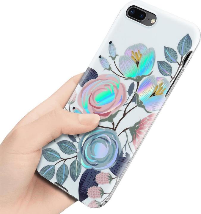 Image du produit Cadorabo Couverture IMD TPU Fleurs & Feuilles colorées (Apple iPhone 7 Plus, Apple iPhone 7s Plus)