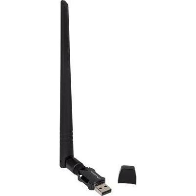 Lanberg USB Adapter Wireless Network Card NC-0900-WIE USB 2.0 Dual Band AX900 1X EXT Antenna (USB, USB 2.0), Adattatore di rete, Nero