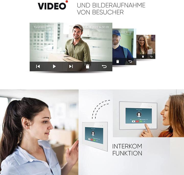 Image du produit Balter EVO-HD Video Türsprechanlage, 3-Familienhaus, mit 175° Weitwinkel-Kamera (Filaire)