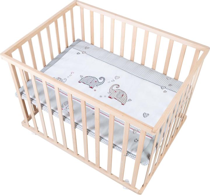 Produktbild Roba Laufgitter 100x75 Jumbo twins grau (73 cm, 98.50 cm, MDF)