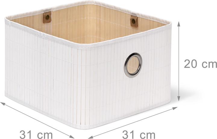 Actual product image Relaxdays Bamboo Storage Basket (1 x, 31 x 31 x 20 cm)