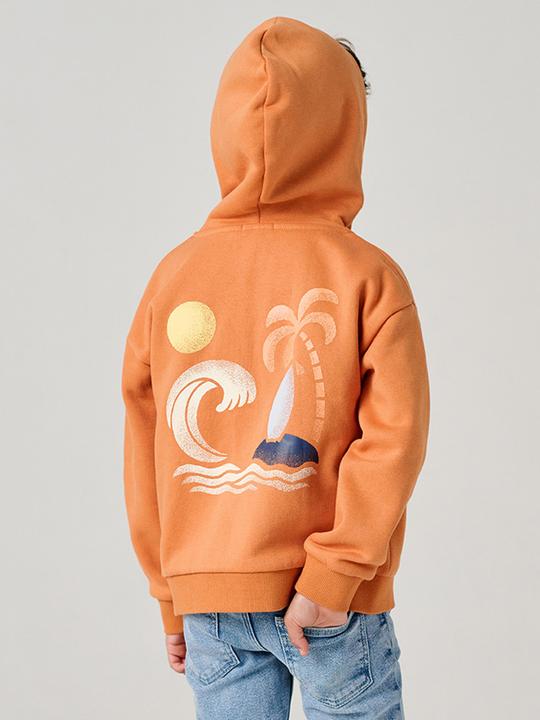 Produktbild Vertbaudet Kapuzensweatjacke mit Print hinten Jungen, Recycling-Polyester (92)
