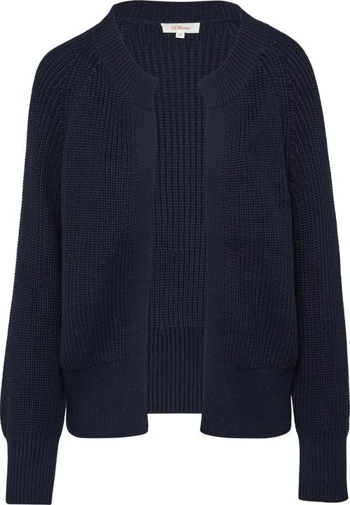 Produktbild s.Oliver Strickjacke Strickjacke mit Raglanärmeln und Rippbündchen (34)