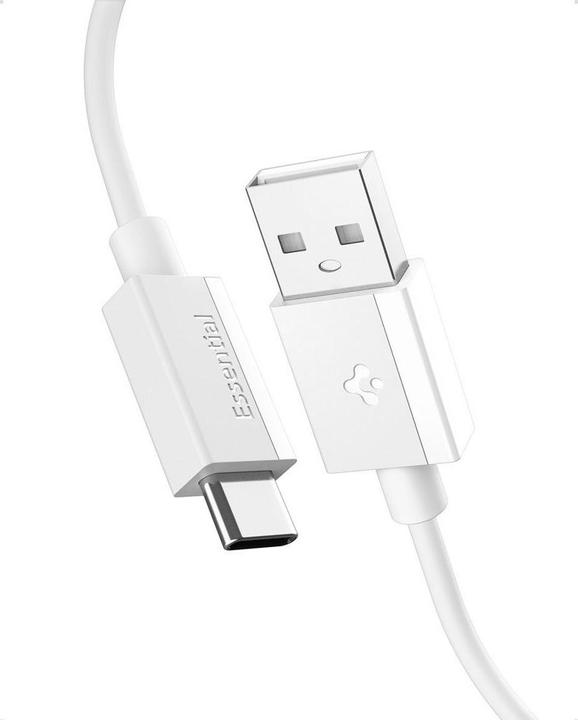 Immagine prodotto Spigen - Data Cable Essential (EB6020AC) - Fast Charging, USB to Type-C, 60W, 480Mbps, 2m - White (2 m, USB 2.0, 60 W)