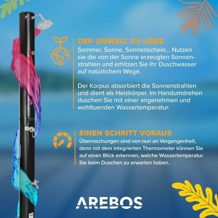 Actual product image Arebos Solar shower