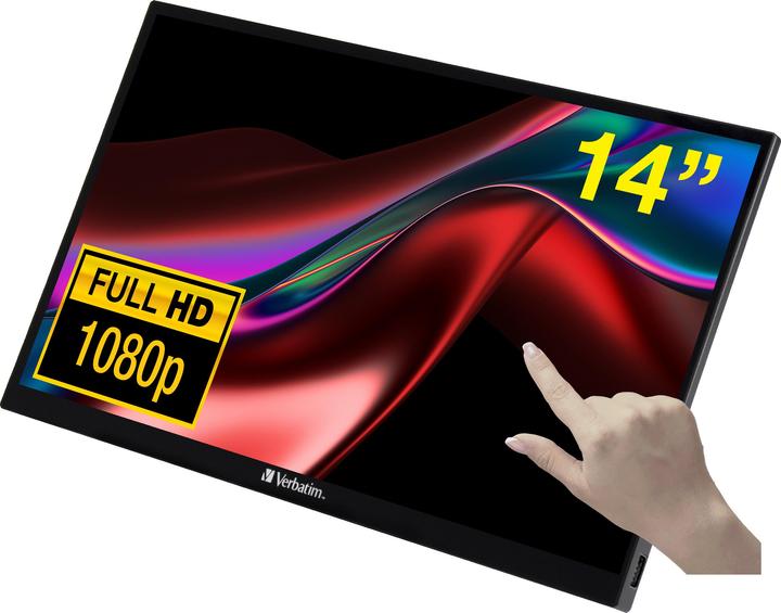 Actual product image Verbatim PMT-14 Portable Touchscreen Monitor 14" Full HD 1080p Metal Housing (1920 x 1080 pixels, 14")