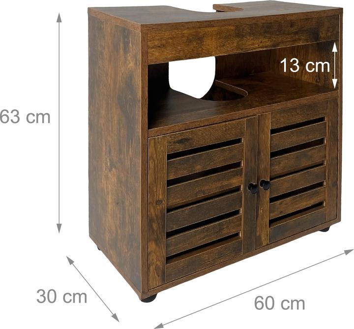 Produktbild Relaxdays Waschbeckenunterschrank Lamellentüren