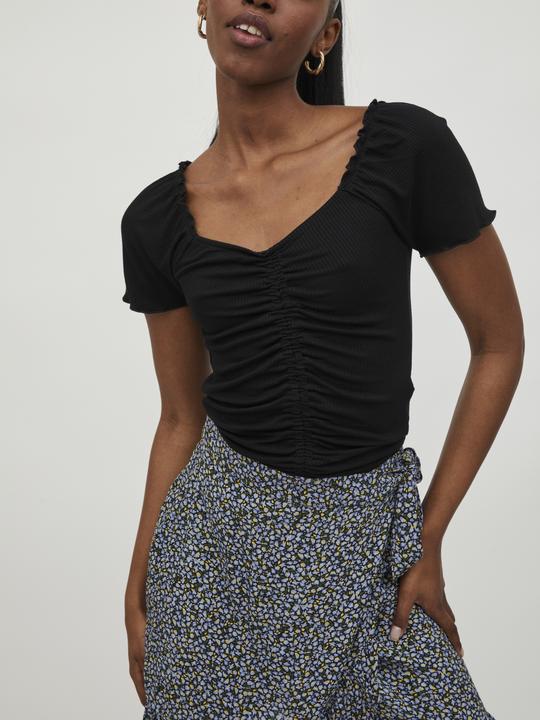 Produktbild Vila Drapiertes Oberteil mit kurzen Ärmeln (XS)