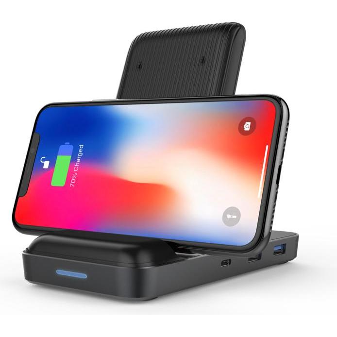 Thumbnail - Hyper Hyperdrive + USB-C HUB (7.50 W), Wireless Charger, Grau, Schwarz