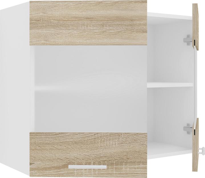 Produktbild VCM Küchenschrank Breite 80 cm Matt Glastür Hängeschrank Küche Küchenmöbel Esilo (60 x 80 x 31 cm)