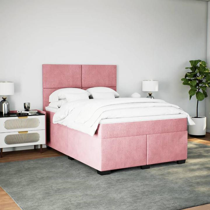 Actual product image vidaXL Bo x spring bed with mattress 160 x 200 cm velvet (160 x 200 cm)