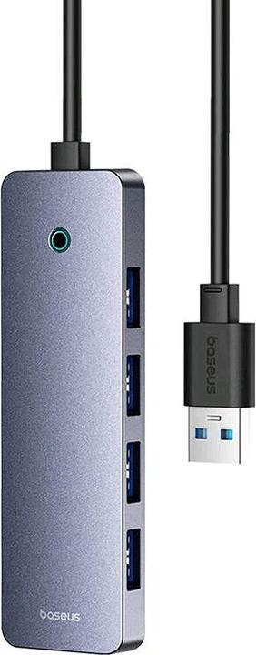 Actual product image Baseus Hub 4in1 UltraJoy Lite 50cm USB-A to 4x USB 3.0 + USB-C 5V (grey) (USB-C, 4 Ports)