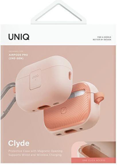 Immagine prodotto Uniq etui Clyde Lock Case AirPods Pro 2 (2022/2023) pudroworóżowy-różowy/rosa chiaro-crepe rosa (Coperchio della custodia di ricarica)